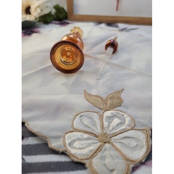 Vintage Amber Glass Perfume Bottle w/ Stopper #Boho #Egyptian #Antique - Picture 6 of 6